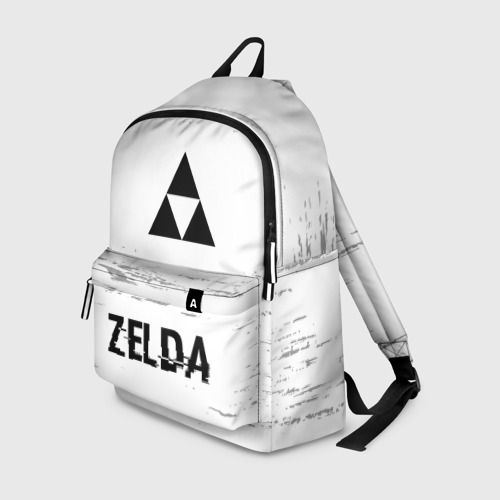 Рюкзак 3D с принтом Zelda glitch на светлом фоне: символ, надпись, вид спереди #2