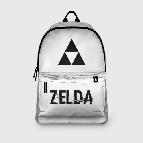 Рюкзак 3D с принтом Zelda glitch на светлом фоне: символ, надпись, вид сбоку #3