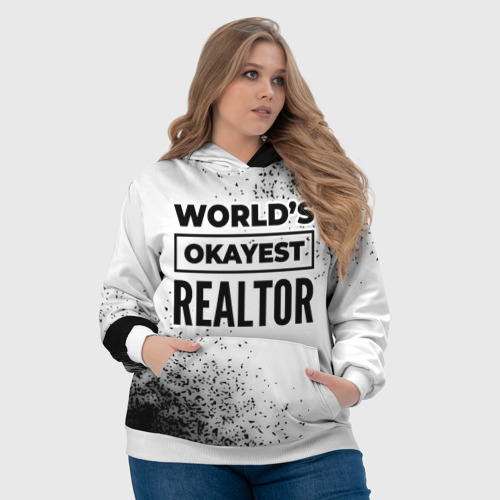 Женская толстовка 3D World's okayest realtor - white, цвет 3D печать - фото 6