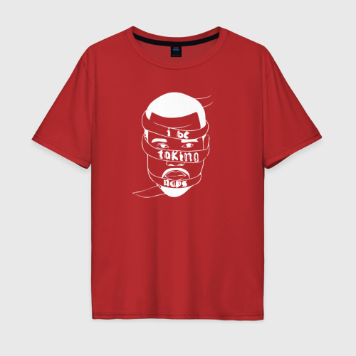 Мужская футболка хлопок Oversize с принтом Kanye west - рэпер, вид спереди #2