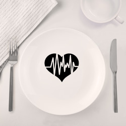 Набор: тарелка + кружка Кардиограмма сердца - фото 2