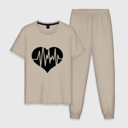 Мужская пижама хлопок Кардиограмма сердца