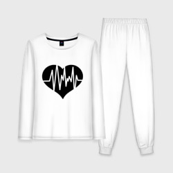 Женская пижама с лонгсливом хлопок Кардиограмма сердца