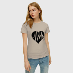 Женская футболка хлопок Кардиограмма сердца - фото 2