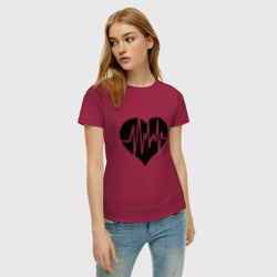 Женская футболка хлопок Кардиограмма сердца - фото 2