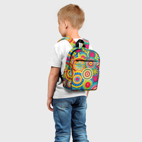 Детский рюкзак 3D с принтом Мандала-Цветы, фото на моделе #1
