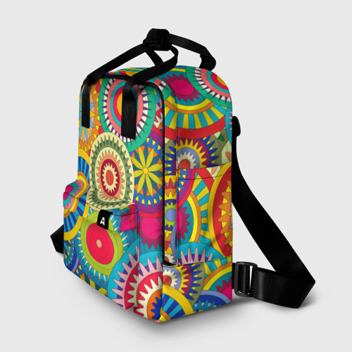 Женский рюкзак 3D с принтом Мандала-Цветы, фото на моделе #1