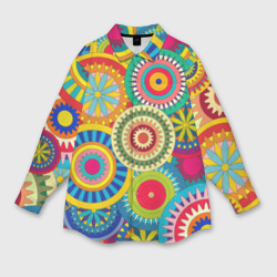 Женская рубашка oversize 3D Мандала-Цветы