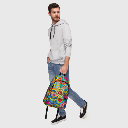 Рюкзак 3D с принтом Мандала-Цветы, фото #5