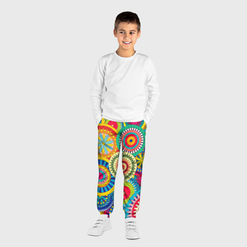 Детские брюки 3D Мандала-Цветы, цвет 3D печать - фото 4