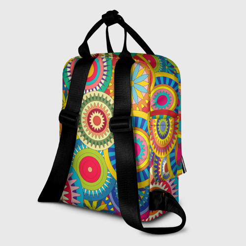 Женский рюкзак 3D с принтом Мандала-Цветы, вид сзади #1
