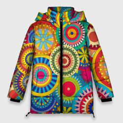 Женская зимняя куртка Oversize Мандала-Цветы