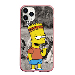 Чехол для iPhone 11 Pro Max матовый Барт Симпсон - начинающий индеец