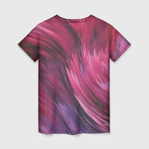 Женская футболка 3D с принтом Текстура буря красок, вид сзади #1