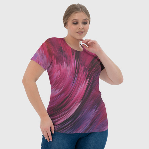 Женская футболка 3D с принтом Текстура буря красок, фото #4