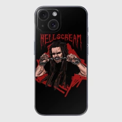 Чехол для iPhone 15 силиконовый с защитой камеры Leos цепи в зубах