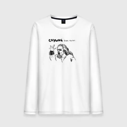 Мужской лонгслив хлопок Слушай блэк митол Leos