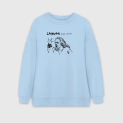 Женский свитшот oversize без начеса хлопок Слушай блэк митол Leos