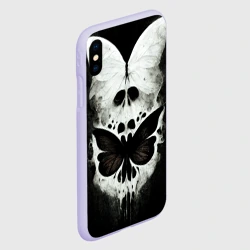 Чехол для iPhone XS Max матовый Жуткие готические бабочки и череп - фото 2