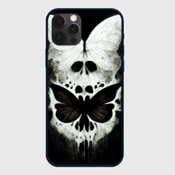Чехол для iPhone 12 Pro Жуткие готические бабочки и череп