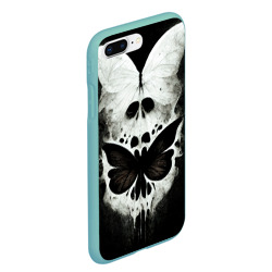 Чехол для iPhone 7Plus/8 Plus матовый Жуткие готические бабочки и череп - фото 2