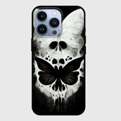 Чехол для iPhone 13 Pro Жуткие готические бабочки и череп