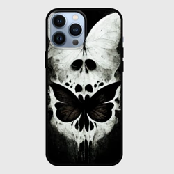 Чехол для iPhone 13 Pro Max Жуткие готические бабочки и череп