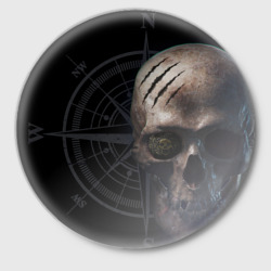 Значок Череп пирата, компас