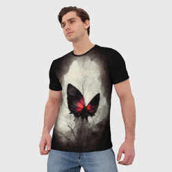 Мужская футболка 3D Жуткая готическая бабочка - фото 2