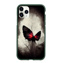 Чехол для iPhone 11 Pro матовый Жуткая готическая бабочка