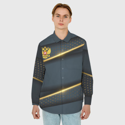 Мужская рубашка oversize 3D Russia luxury gold - фото 2