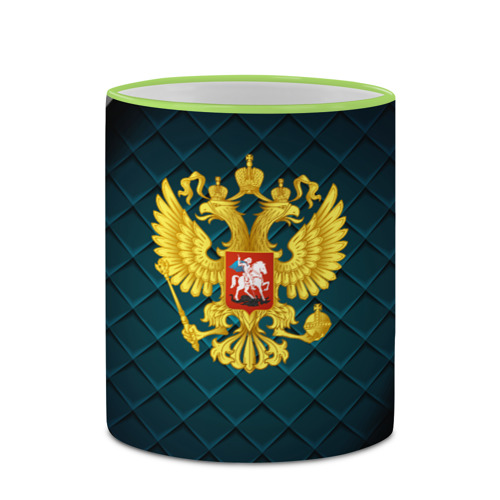 Кружка с полной запечаткой Герб России из золота, цвет Кант светло-зеленый - фото 4
