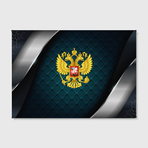Холст прямоугольный Герб России из золота, цвет 3D печать - фото 2