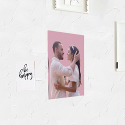 Постер с принтом Постучись в мою дверь — Эда и Серкан для любого человека, вид спереди №3. Цвет основы: белый