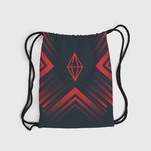 Рюкзак-мешок 3D Красный символ The Sims на темном фоне со стрелками - фото 6