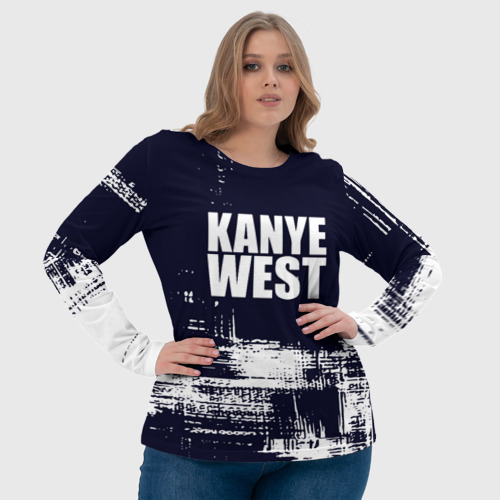 Женский лонгслив 3D Kanye west - краска, цвет 3D печать - фото 6