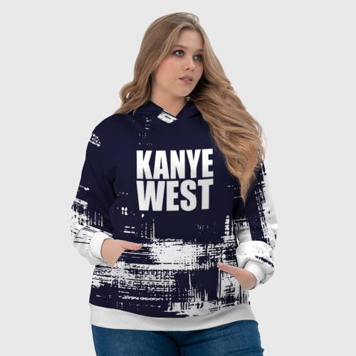 Женская толстовка 3D Kanye west - краска, цвет 3D печать - фото 6