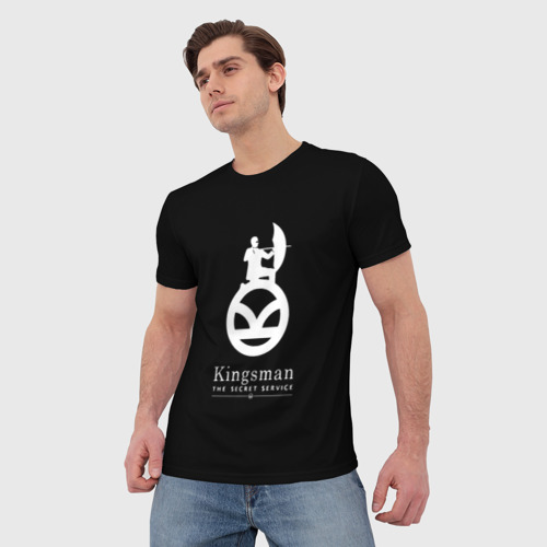 Мужская футболка 3D Kingsman logo, цвет 3D печать - фото 3