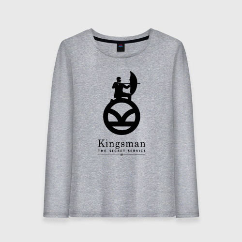 Женский лонгслив хлопок Kingsman Секретная служба - logo, цвет меланж