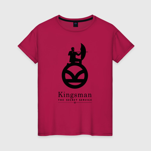 Женская футболка хлопок Kingsman Секретная служба - logo, цвет маджента