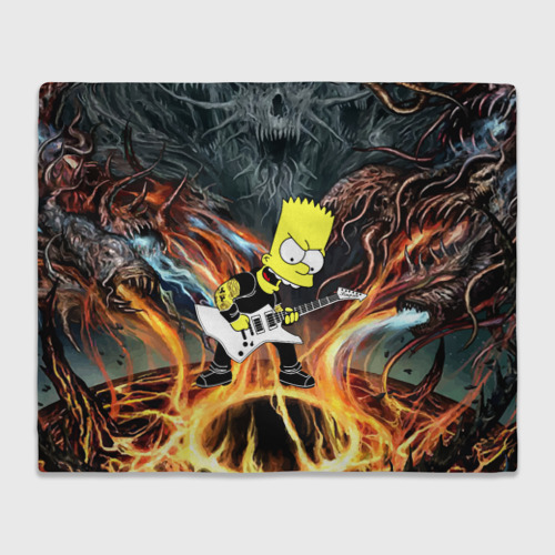 Плед 3D с принтом Барт Симпсон - соло на гитаре, вид спереди #2
