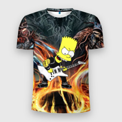 Мужская футболка 3D Slim Барт Симпсон - соло на гитаре