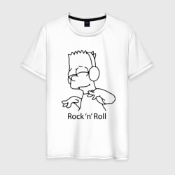 Мужская футболка хлопок Bart Simpson - Rock 'n' Roll