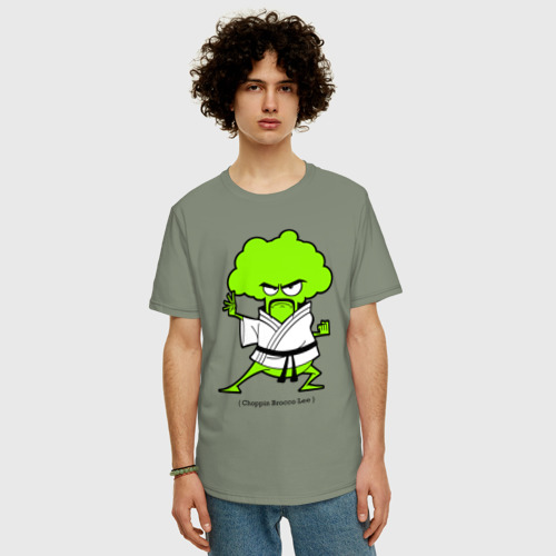 Мужская футболка хлопок Oversize Choppin Brocco Lee, цвет авокадо - фото 3