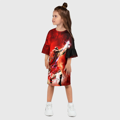 Детское платье 3D с принтом Jordan Graffiti Art, фото на моделе #1