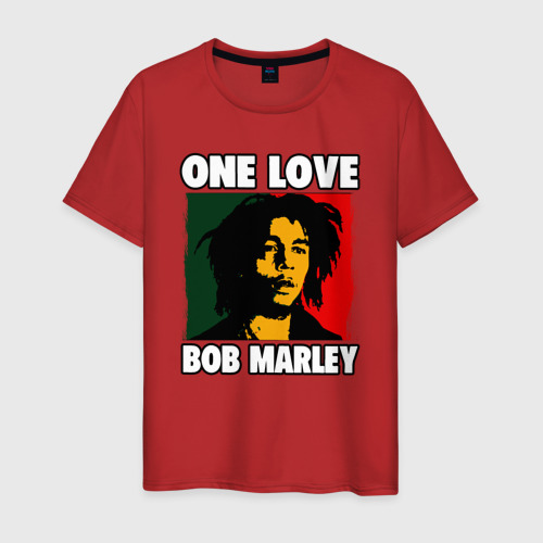 Мужская футболка хлопок Боб Марли Арт, цвет красный