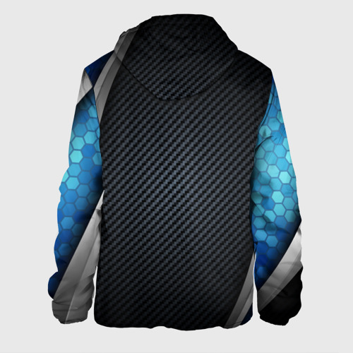 Мужская куртка 3D с принтом Black  blue Russia, вид сзади #1