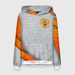 Женская толстовка 3D Orange & silver Russia