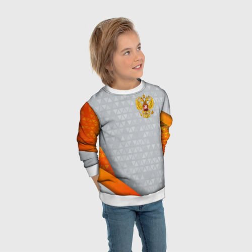 Детский свитшот 3D Orange & silver Russia, цвет 3D печать - фото 5