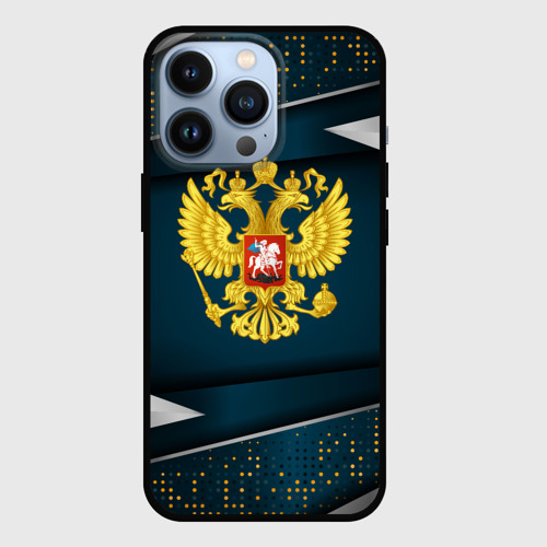 Чехол для iPhone 13 Pro с принтом Russia - dark abstract, вид спереди #2